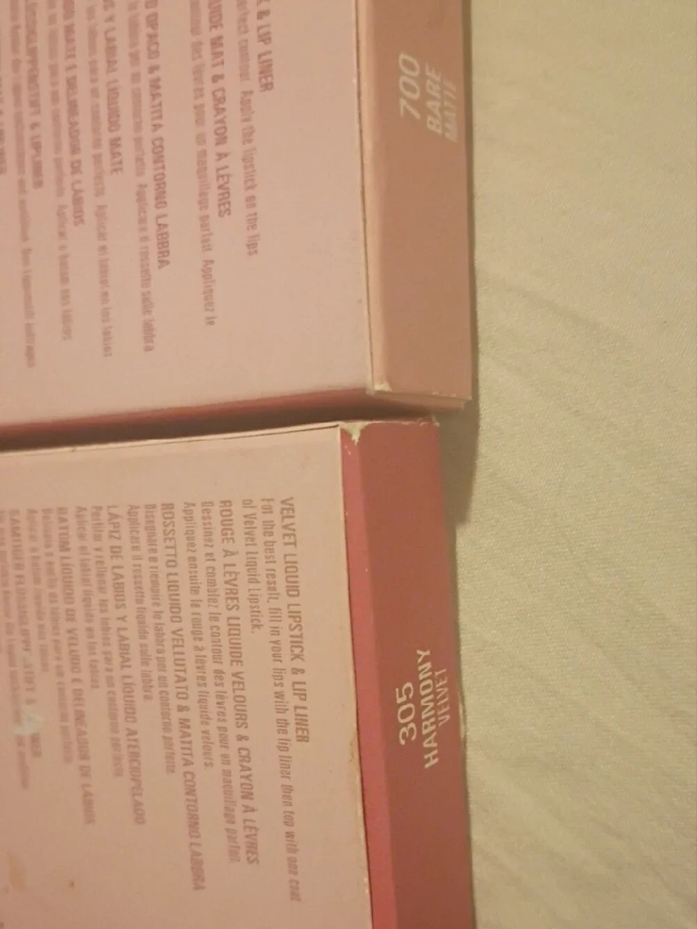 KYLIE Velvet Liquid Lipstick & Lip Liner Set Bundle Shade Barefoot And Harmony